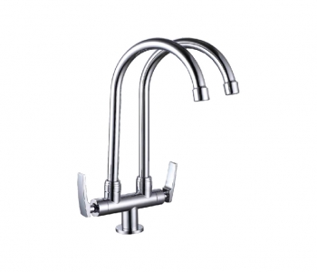 Abagno Pillar & Wall Sink Tap with Double Spout
