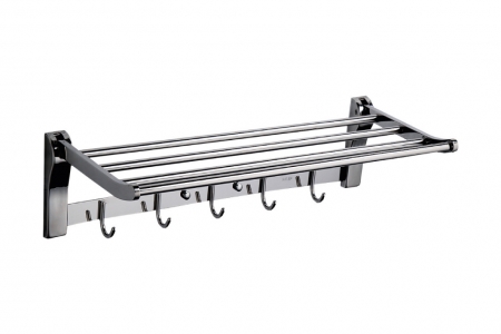 Abagno Foldable Towel Rack With Hooks TR-6202-BP